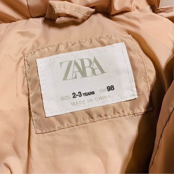 Zara down filled little girls 2-3Y puffer hooded jacket - Picture 3 of 7